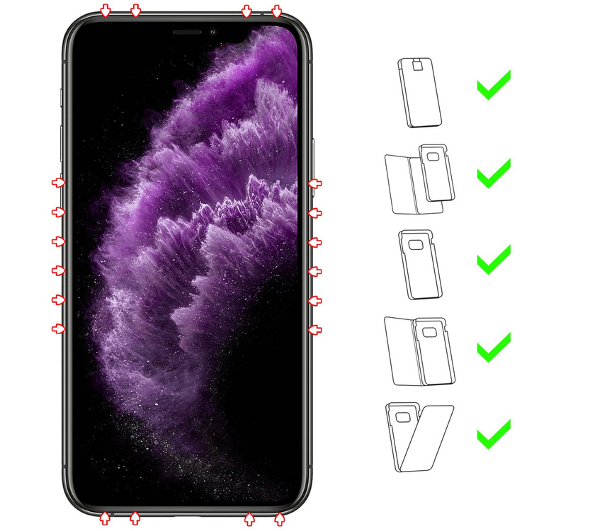 moVear GLASS mSHIELD 3D PRO-E do Apple iPhone 11 Pro Max / Xs MAX (6.5") (kompatybilne z etui)