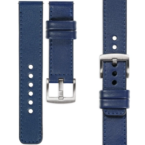 moVear Prestige C1 Skórzany pasek 20mm do zegarka | Granatowy, granatowe przeszycie [rozmiary XS-XXL i klamra do wyboru]
