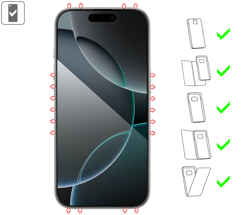 moVear mBOX GLASS mSHIELD 2.5D MAX privacy do Apple iPhone 17 Pro Max / 16 Pro Max (6.9") (Anty spy, z Aplikatorem)