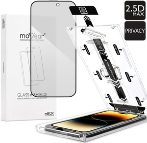 moVear mBOX GLASS mSHIELD 2.5D MAX privacy do Apple iPhone 14 Pro (6.1") (Anty spy, z Aplikatorem)