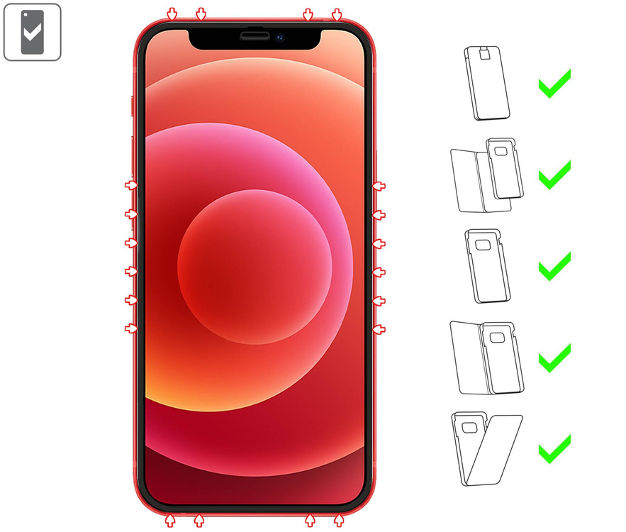 moVear GLASS mSHIELD 2.5D MAX MATT do Apple iPhone 12 Mini (5.4") (Antyrefleksyjne, kompatybilne z etui)