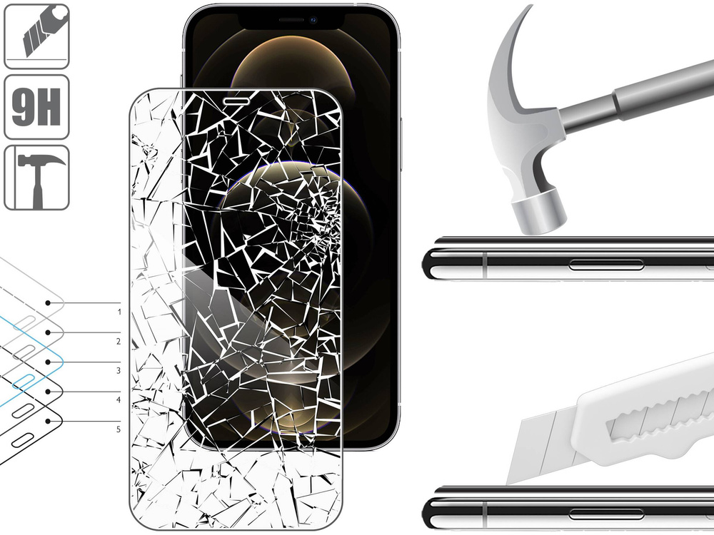 2 szt. | moVear GLASS mSHIELD 2.5D do Apple iPhone 12 Pro Max (6.7") (kompatybilne z etui)