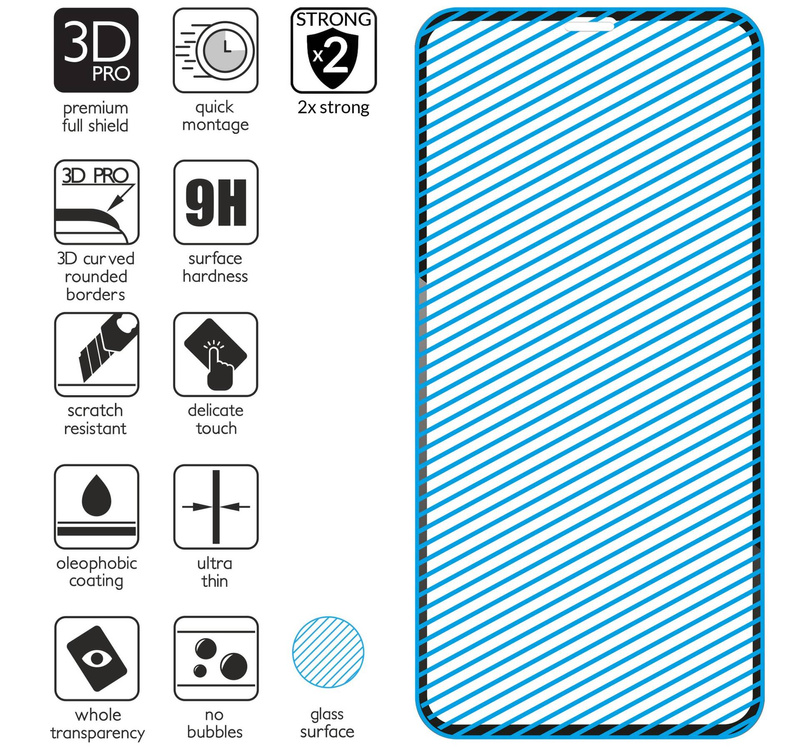 2 szt. | moVear GLASS mSHIELD 3D PRO do Apple iPhone 11 / Xr (6.1") (na cały ekran)