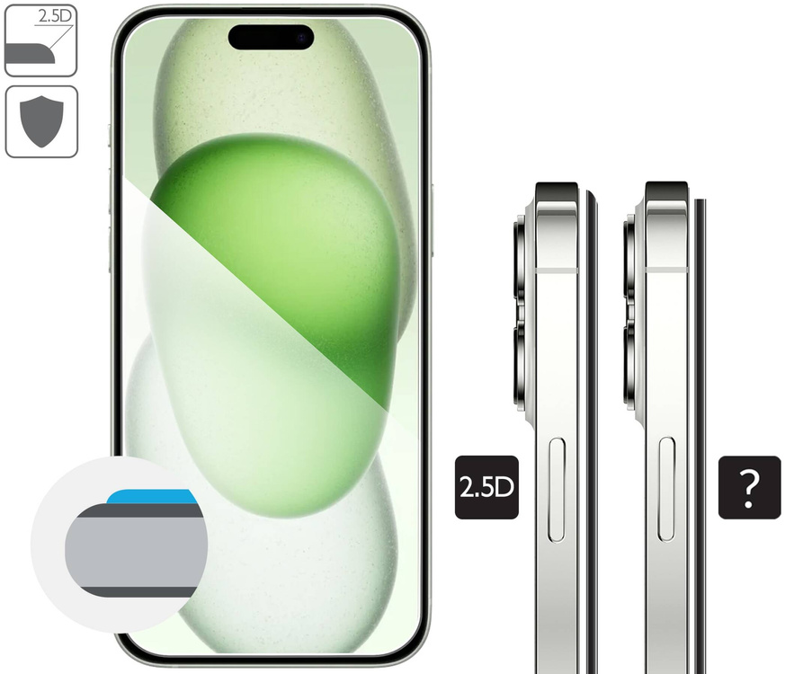 2 szt. | moVear mBOX GLASS mSHIELD 2.5D do Apple iPhone 16/15 Plus / 15 Pro Max (6.7") (łatwy montaż)