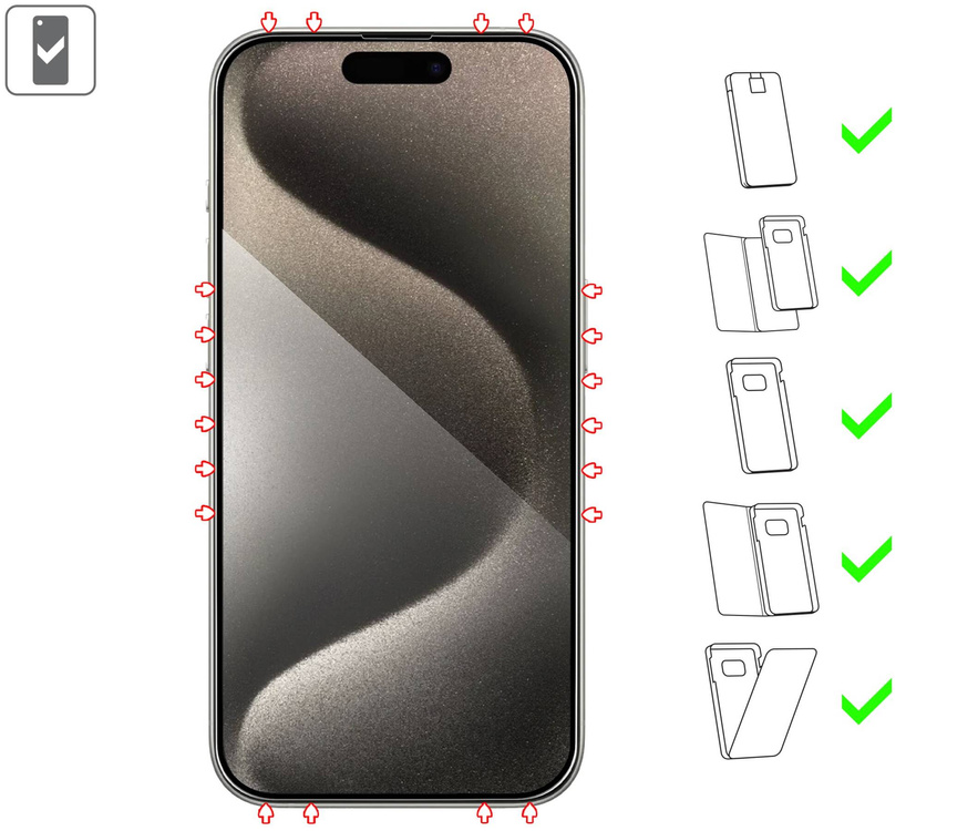 2 szt. | moVear mBOX GLASS mSHIELD 3D PRO do Apple iPhone 15 Pro (6.1") (łatwy montaż)