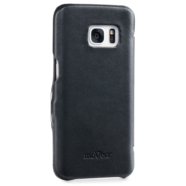 moVear flipSide C Skórzane Etui do Samsung Galaxy S6 | Skóra Gładka | Czarny