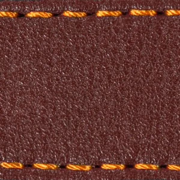 Pasek C1 23mm | Kasztanowy / Pomarańczowa nić | Części skórzane bez klamry