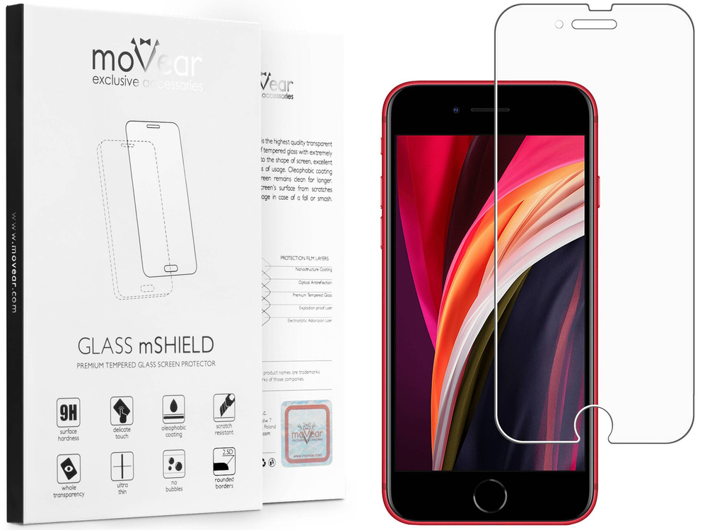 moVear GLASS mSHIELD 2.5D MATT do Apple iPhone SE (2022 / 2020) / 8 / 7 (4.7") (Antyrefleksyjne, kompatybilne z etui)