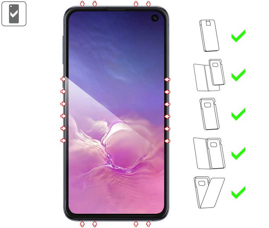 2 szt. | moVear GLASS mSHIELD 2.5D MAX do Samsung Galaxy S10e (5.8") (kompatybilne z etui)