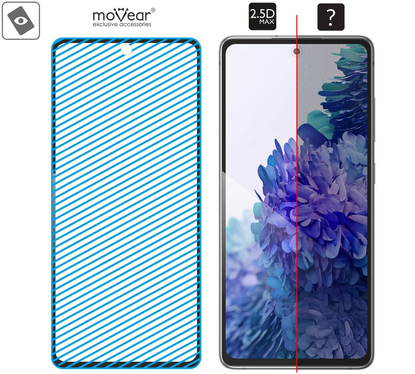 2 szt. | moVear GLASS mSHIELD 2.5D MAX do Samsung Galaxy S20 FE (6.5") (kompatybilne z etui)