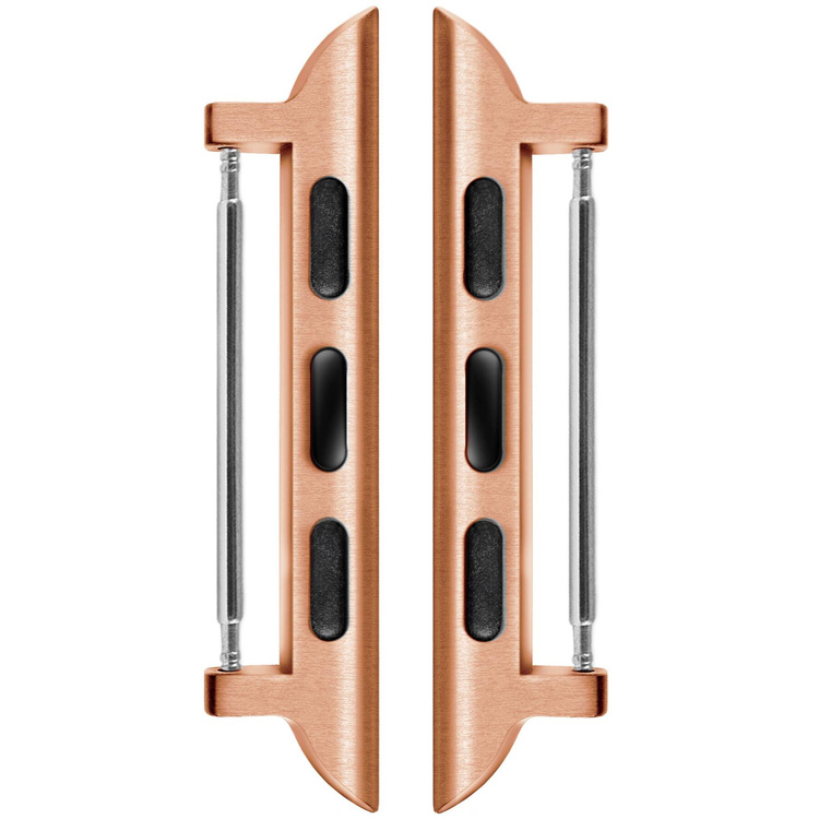 moVear | Adapter paska 18mm do Apple Watch 9/8/7/6/SE/5/4/3/2/1 (45/44/42mm) & Ultra (49mm) | Różowe Złoto Stal nierdzewna +PVD