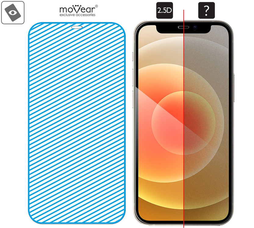 moVear GLASS mSHIELD 2.5D do Apple iPhone 12 Mini (5.4") (kompatybilne z etui)