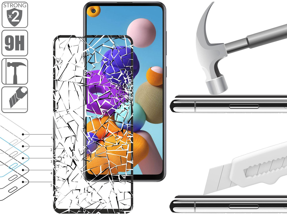 moVear GLASS mSHIELD 3D PRO-E do Samsung Galaxy A21 (6.5") (kompatybilne z etui)