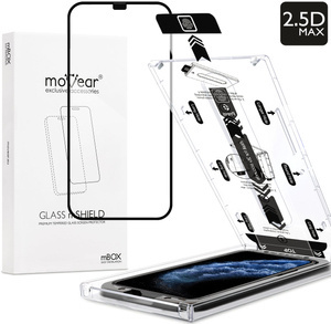 moVear mBOX GLASS mSHIELD 2.5D MAX do Apple iPhone 11 Pro / Xs / X (5.8") (łatwy montaż)
