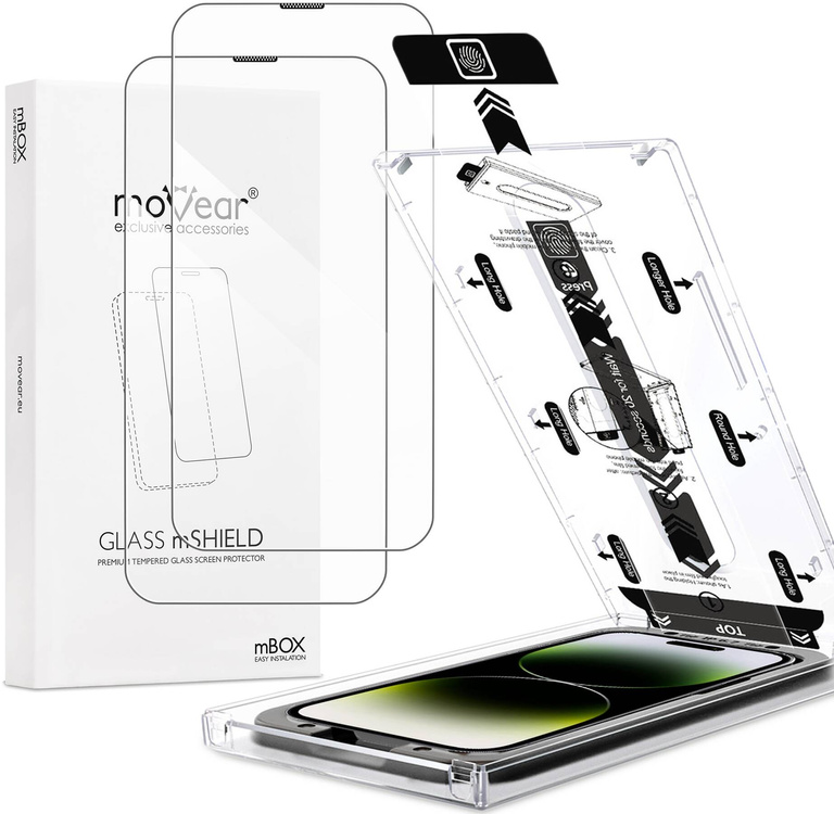 2 szt. | moVear mBOX GLASS mSHIELD 2.5D do Apple iPhone 14 Pro Max (6.7") (łatwy montaż)