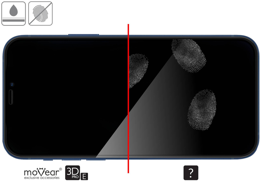 moVear GLASS mSHIELD 3D PRO-E do Apple iPhone 12 Pro / 12 (6.1") (kompatybilne z etui)