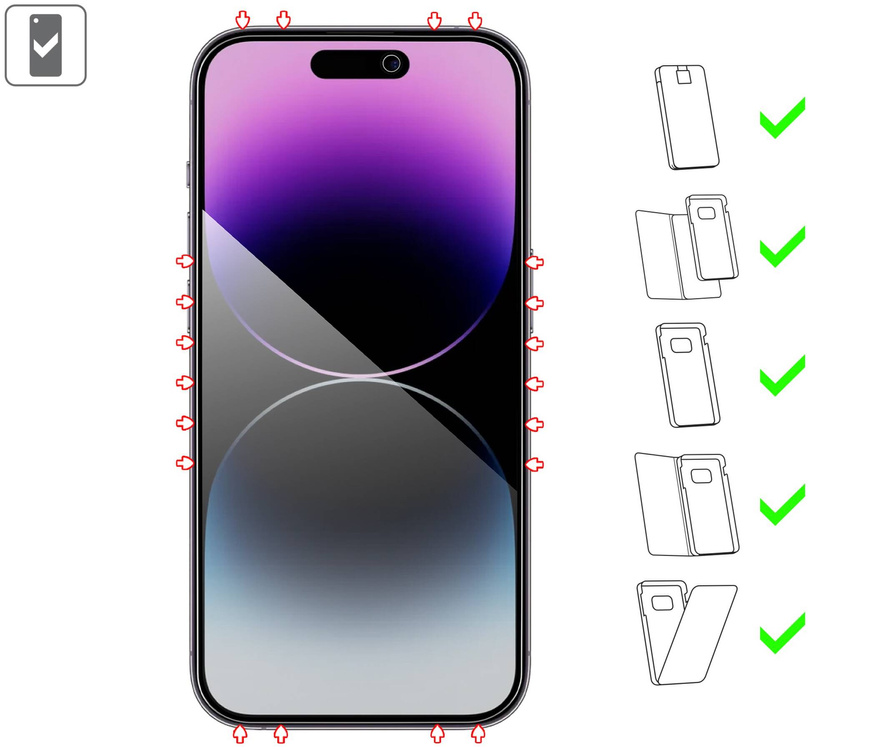 moVear GLASS mSHIELD 3D PRO privacy do Apple iPhone 14 Pro Max (6.7") | (Prywatyzujące)