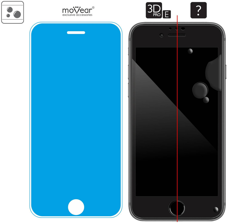 2 szt. | moVear GLASS mSHIELD 3D PRO-E do Apple iPhone SE (2022 / 2020) / 8 / 7 (4.7") (kompatybilne z etui)