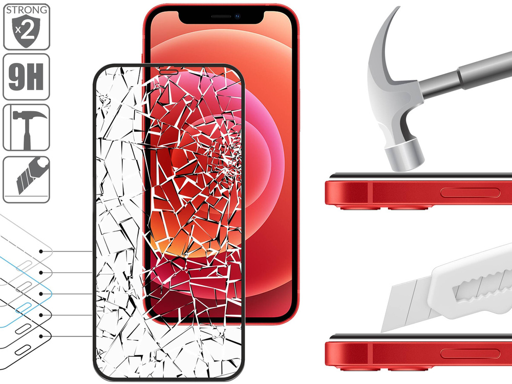 2 szt. | moVear GLASS mSHIELD 2.5D MAX MATT do Apple iPhone 12 Mini (5.4") (Antyrefleksyjne, kompatybilne z etui)