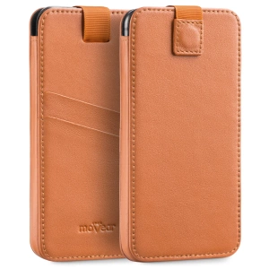 moVear pocketCase C+ skórzana wsuwka do Apple iPhone Air / 11 Pro MAX / Xs MAX / 11 / XR / 8/7/6 Plus | Skóra naturalna nappa (Jasnobrązowa)
