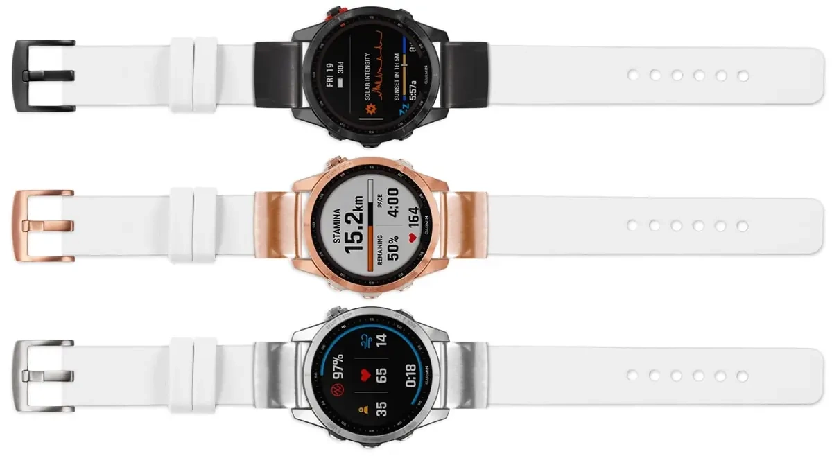 moVear Prestige S1 Skórzany pasek do Garmin QuickFit 20mm (Fenix / Instinct - 43/42/40mm) | Biały [rozmiary XS-XXL i klamra do wyboru]