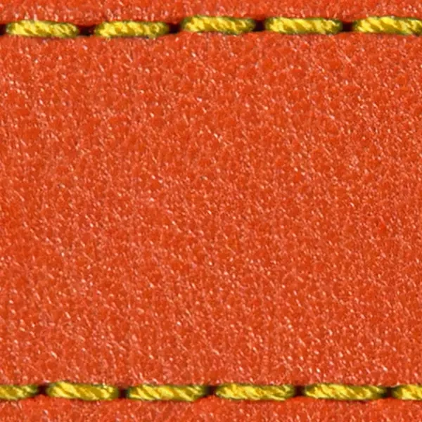 Pasek C1 26mm | Pomarańczowy / Żółta nić | Części skórzane bez klamry