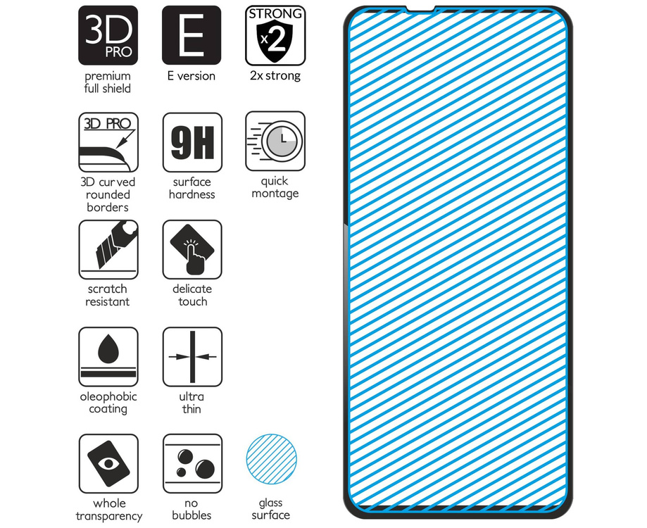 2 szt. | moVear GLASS mSHIELD 3D PRO-E do Samsung Galaxy A21 (6.5") (kompatybilne z etui)