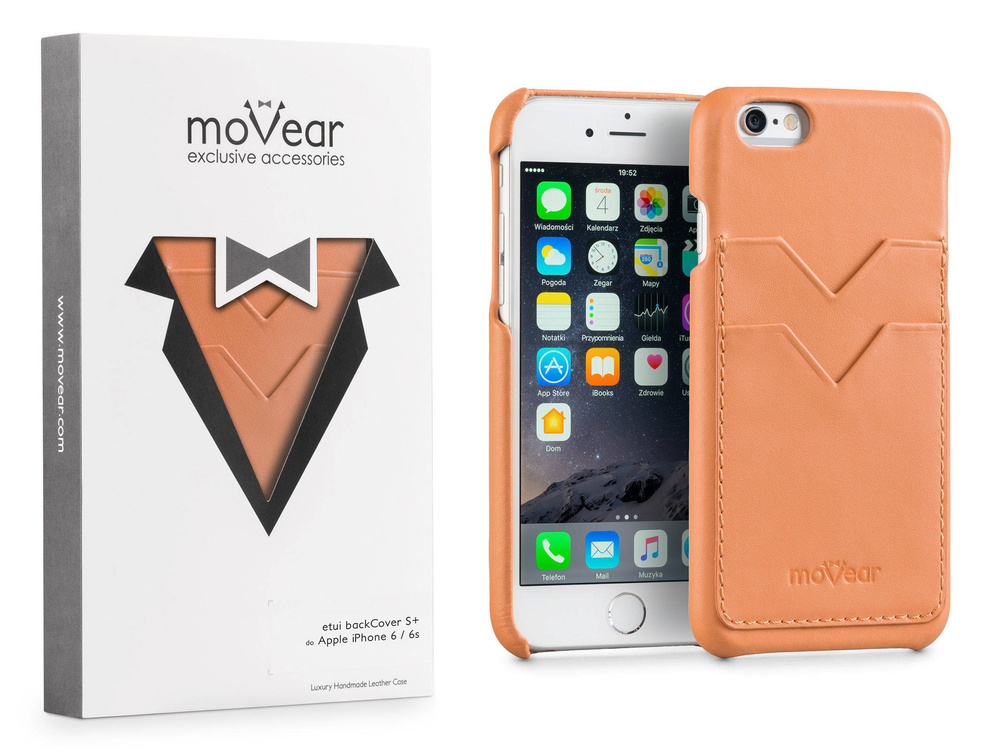 moVear backCover S+ Skórzane Etui Plecki do Apple iPhone 6 / 6s | Skóra Gładka | Cappuccino