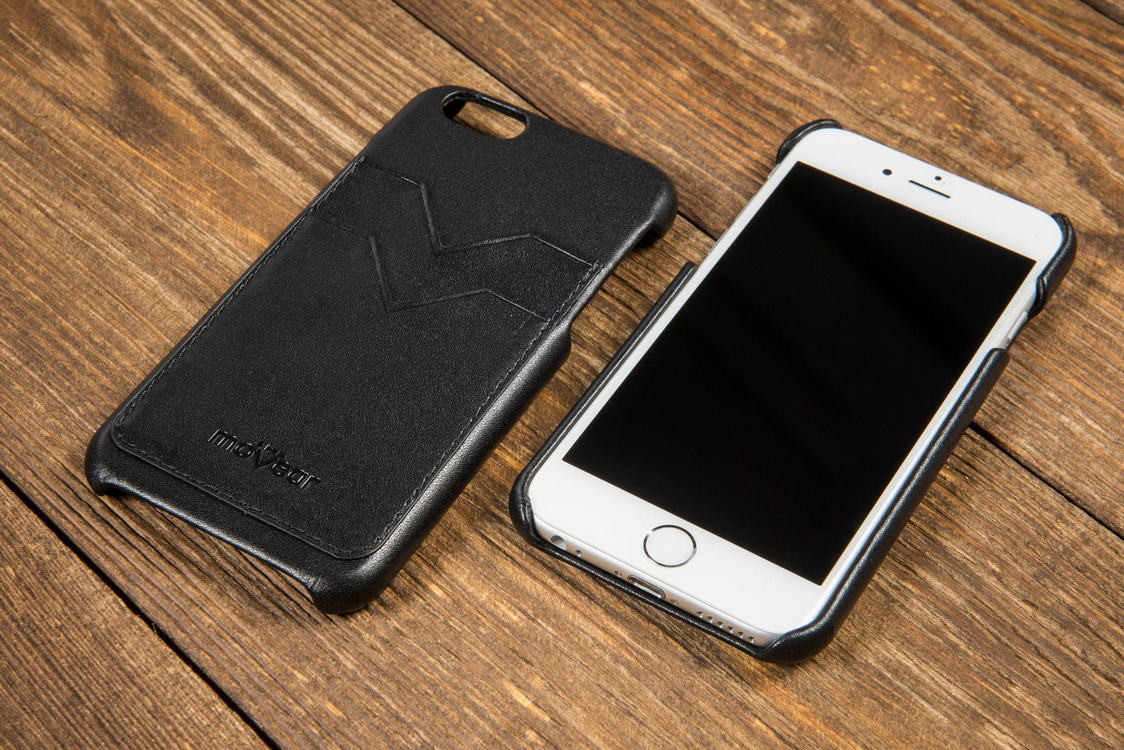 moVear backCover S+ Skórzane Etui Plecki do Apple iPhone 6 / 6s | Skóra Gładka | Czarny