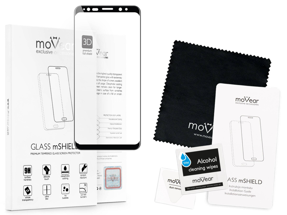 moVear GLASS mSHIELD 3D do Samsung Galaxy S9+ (Plus) (6.2") (na cały ekran)