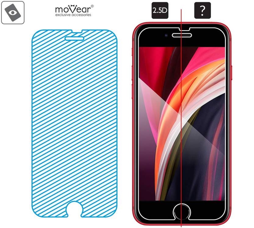 moVear GLASS mSHIELD 2.5D do Apple iPhone 8 / 7 (4.7") (kompatybilne z etui)