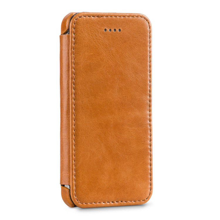 moVear flipSide C+ Skórzane Etui do Apple iPhone SE / 5s / 5 | Skóra Vintage | Jasnobrązowy