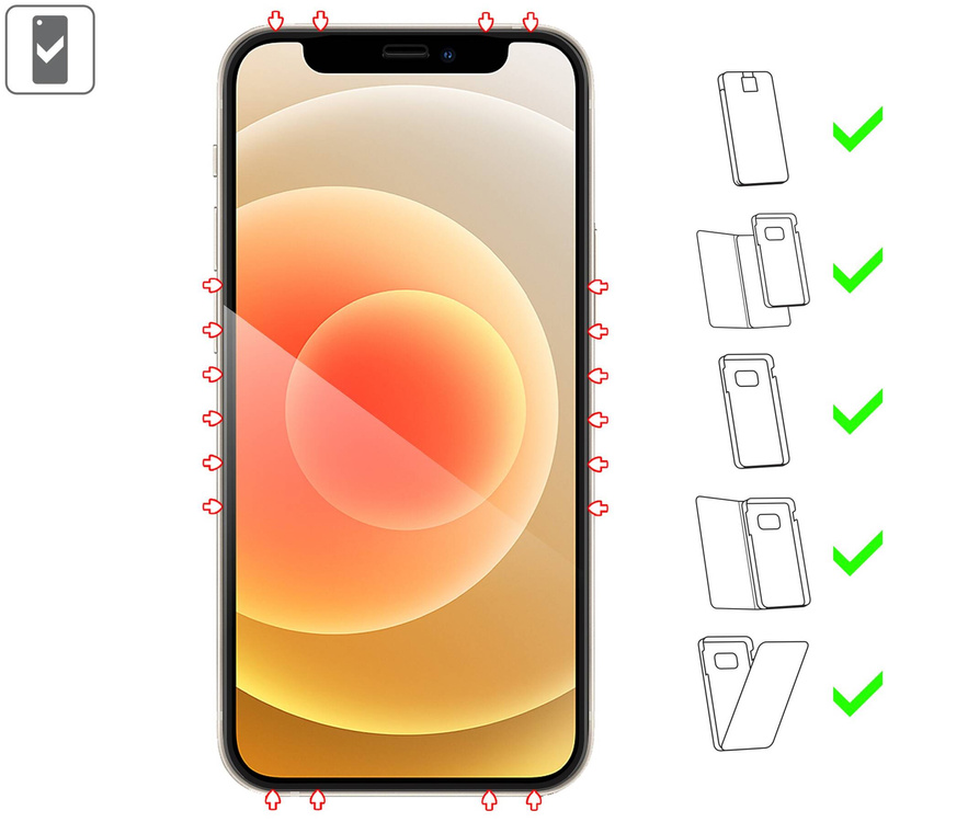 moVear GLASS mSHIELD 3D PRO-E do Apple iPhone 12 Mini (5.4") (kompatybilne z etui)