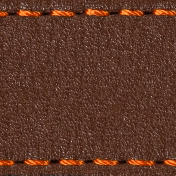 Podkładka W1 do paska 26mm | Ciemnobrązowy / Ciemnopomarańczowa nić