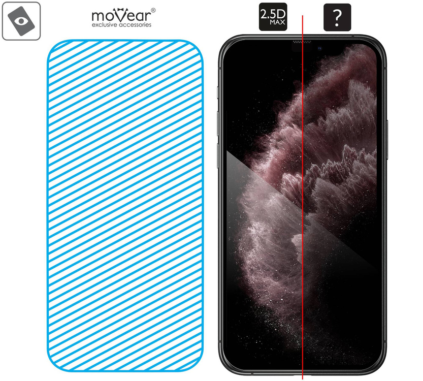 moVear mBOX GLASS mSHIELD 2.5D MAX do Apple iPhone 11 Pro Max / Xs MAX (6.5") (łatwy montaż)