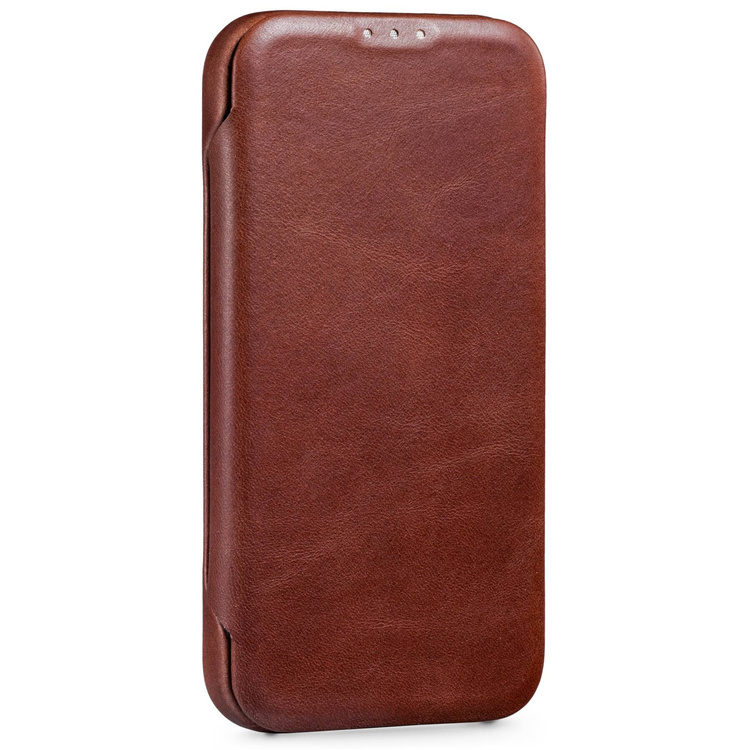 moVear flipSide 4S skórzane etui do Apple iPhone 14 Pro Max (6.7") | Skóra naturalna olejowana (Kasztanowy brązowy)