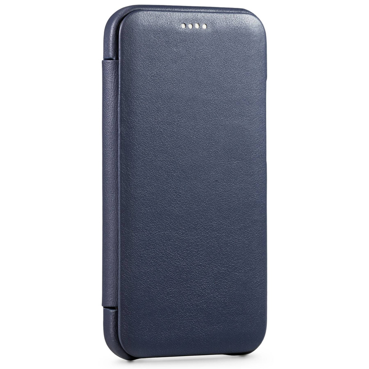 moVear flipSide S skórzane etui do Apple iPhone 12 Pro / 12 (6.1") | Skóra naturalna nappa (Granatowa)