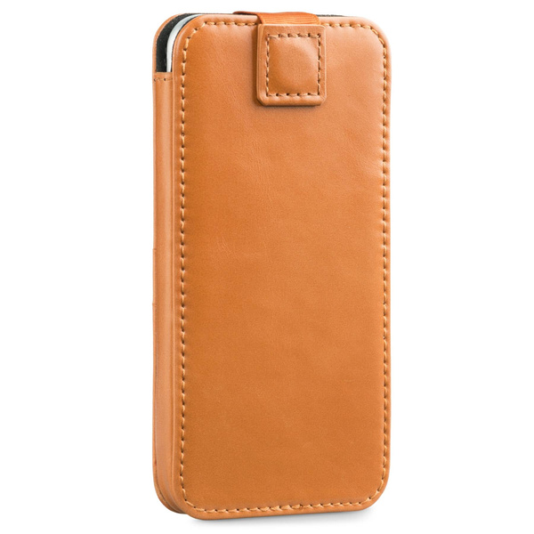moVear pocketCase C+ skórzana wsuwka do Smartfon rozmiar S (ok 141 x 68 x 8mm) | Skóra naturalna vintage (Jasnobrązowa)
