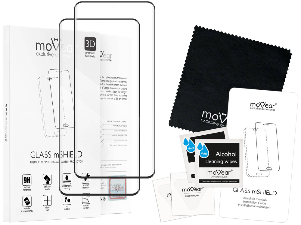 2 szt. | moVear GLASS mSHIELD 3D do Samsung Galaxy S21 Ultra (6.8") (na cały ekran)