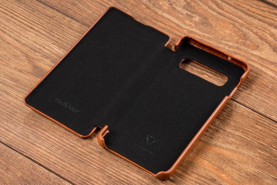 moVear flipSide S skórzane etui do Samsung Galaxy S10 (6.1") | Skóra naturalna vintage (Brązowa)