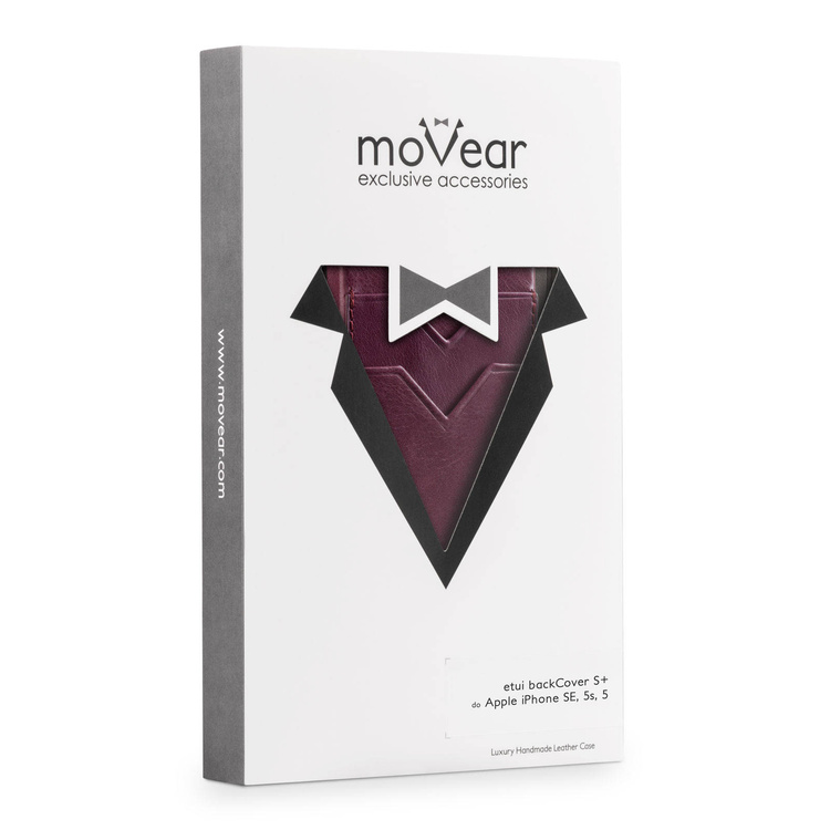 moVear backCover S+ Skórzane Etui Plecki do Apple iPhone SE / 5s / 5 | Skóra Vintage | Fioletowy