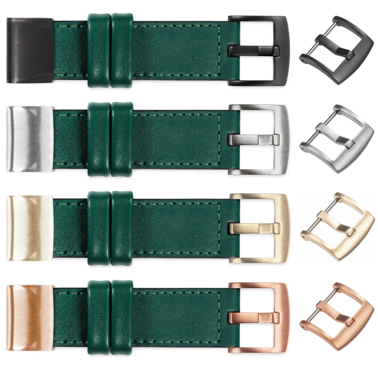 moVear Prestige C1 Skórzany pasek do Garmin QuickFit 26mm (Fenix / Epix / Quatix / Tactix / Enduro - 51mm) | Zielony butelkowy, ciemnozielone przeszycie [rozmiary XS-XXL i klamra do wyboru]