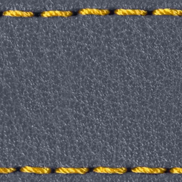 Pasek C1 26mm | Szary stalowy / Żółta nić | Części skórzane bez klamry