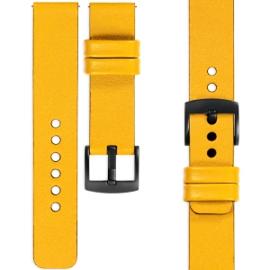 moVear Prestige S1 Skórzany pasek 22mm do Xiaomi Watch S1 / Mi Watch / Amzfit | Żółty [rozmiary XS-XXL i klamra do wyboru]