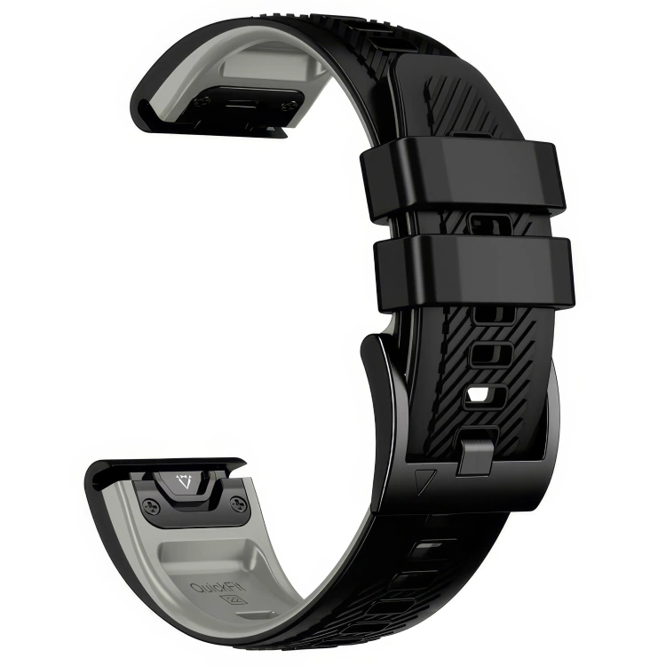 Pasek silikonowy SIL S1 do Garmin QuickFit 22mm (Fenix / Forerunner / Epix / Instinct / Enduro / Quatix / MARQ - 47/45mm) Czarny - moVear