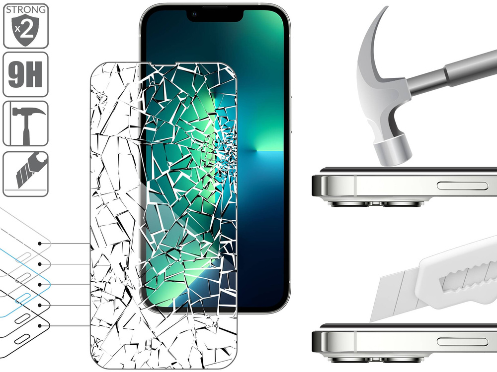 2 szt. | moVear mBOX GLASS mSHIELD 2.5D do Apple iPhone 16e / 14 / 13 / 13 Pro (6.1") (łatwy montaż)