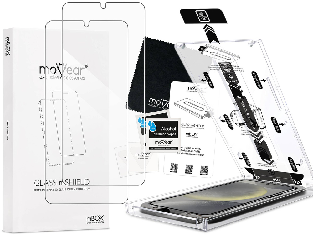 2 szt. | moVear mBOX GLASS mSHIELD 2.5D do Samsung Galaxy S25 / S24 (6.2") (łatwy montaż)
