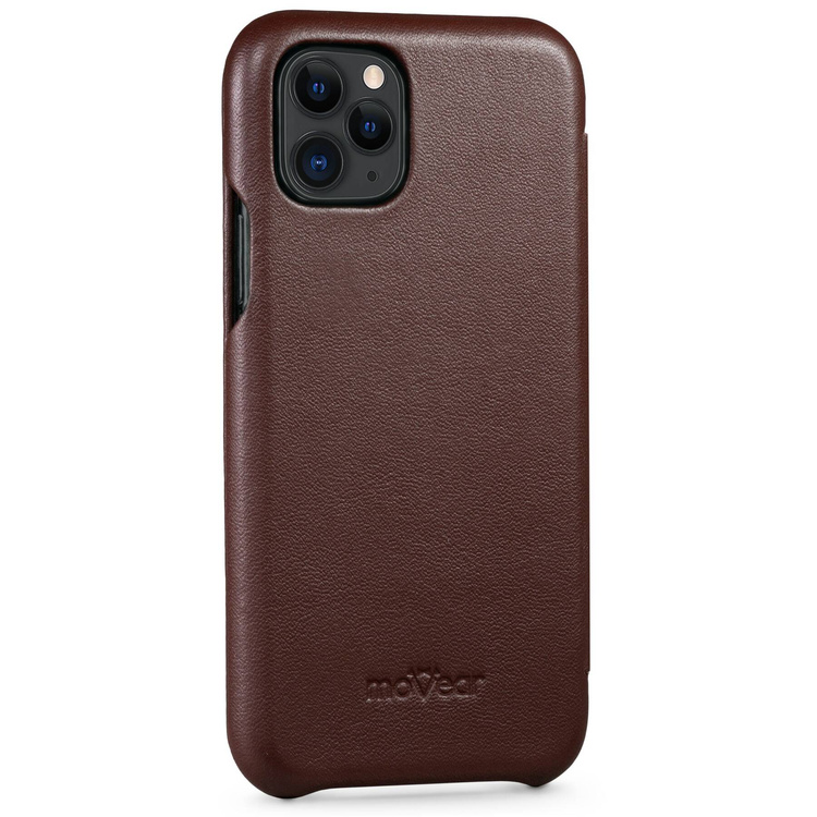 moVear flipSide S skórzane etui do Apple iPhone 11 Pro (5.8") | Skóra naturalna nappa (Ciemnobrązowa)