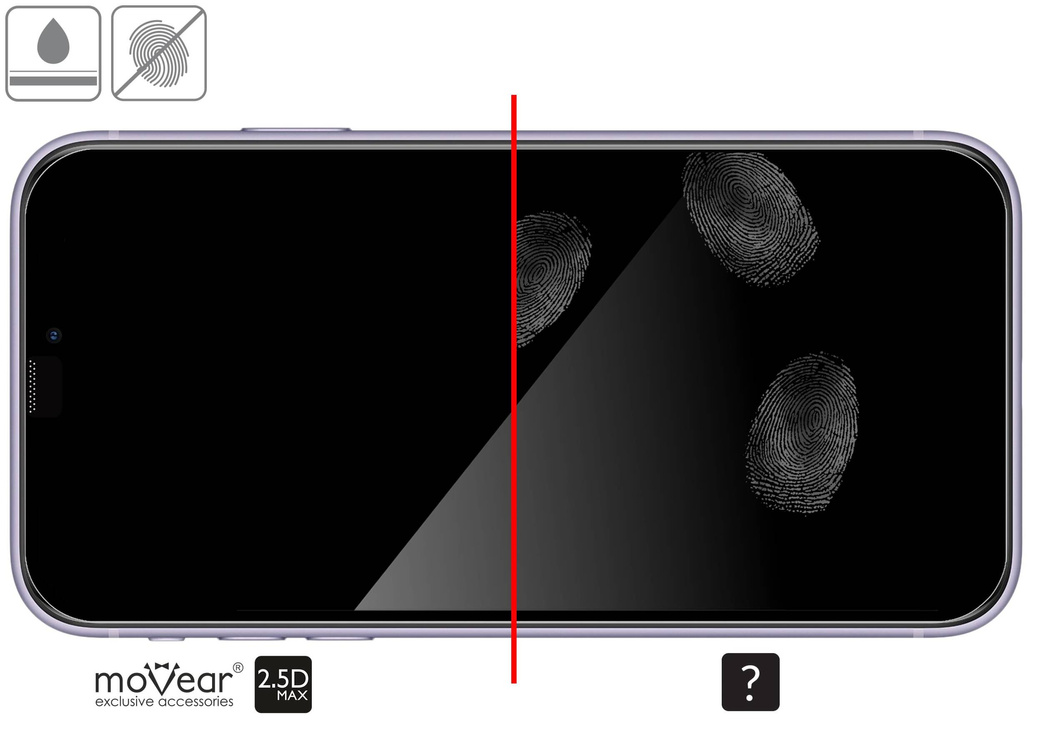 moVear mBOX GLASS mSHIELD 2.5D MAX do Apple iPhone 11 / Xr (6.1") (łatwy montaż)