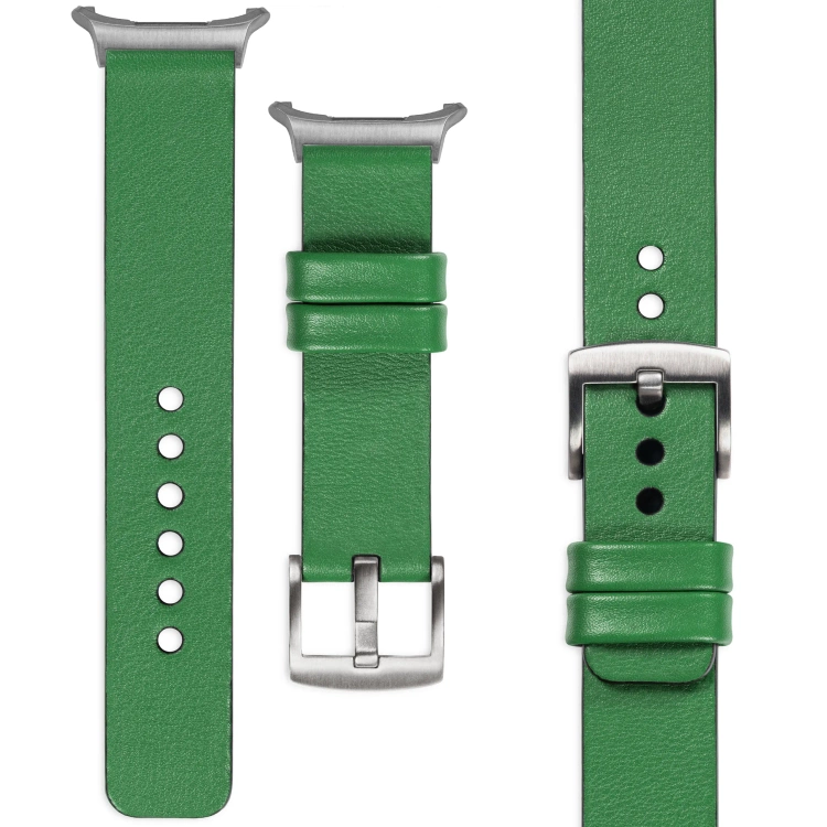 moVear Prestige S1 Skórzany pasek 22mm do Samsung Galaxy Watch Ultra | Zielony [rozmiary XS-XXL i klamra do wyboru]